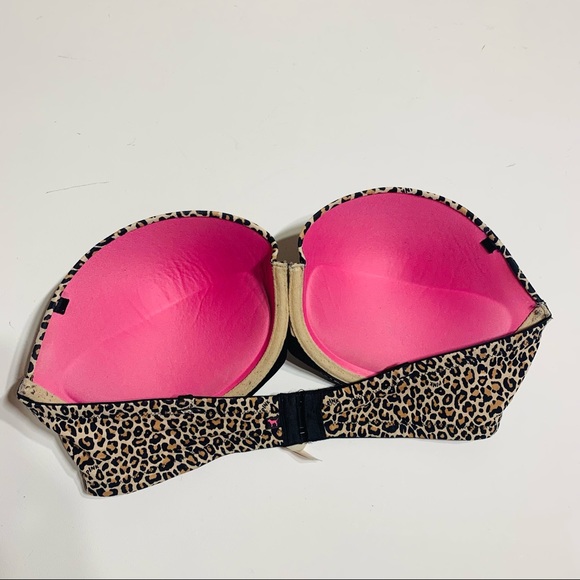Pink Victoria’s Secret leopard print strapless bra VS - Picture 2 of 3